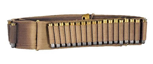 Spanish American War web cartridge belt, with full accompaniment of (45) UMC .45 caliber cartridge