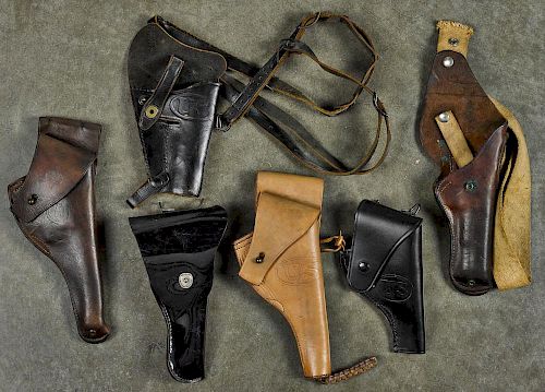 Five US marked holsters