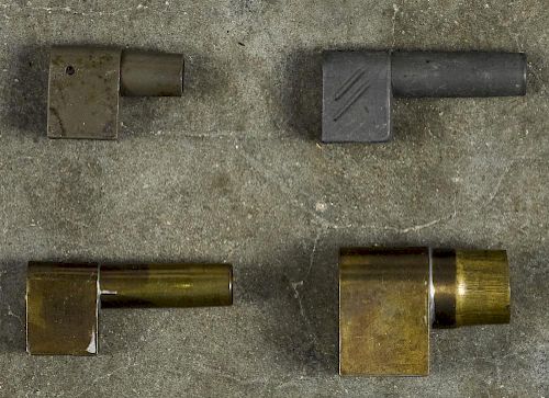 Four vintage bore scopes, one stamped C. Cowles & Co., longest - 2 1/4''.