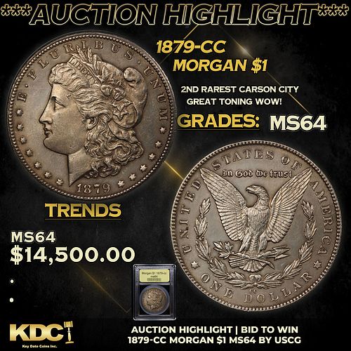 ***Auction Highlight*** 1879-cc Morgan Dollar 1 Graded Choice Unc BY USCG (fc)