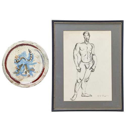 HENRY VARNUM POOR Plate and drawing