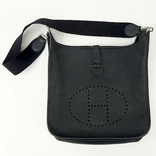 Hermès Black Noir Togo Leather Evelyne XL GM Messenger Bag