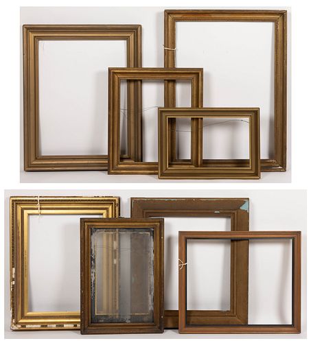 AMERICAN / BRITISH MOLDED GILTWOOD FRAMES, LOT OF EIGHT