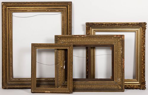 AMERICAN / BRITISH GILT AND GESSO FRAMES, LOT OF FOUR