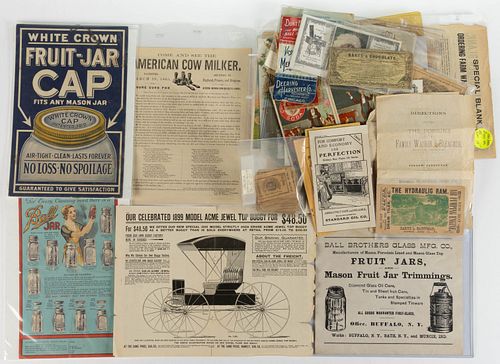 AGRICULTURAL AND DOMESTIC ADVERTISING EPHEMERA, UNCOUNTED LOT