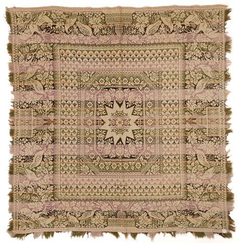AMERICAN, POSSIBLY PENNSYLVANIA, JACQUARD COVERLET