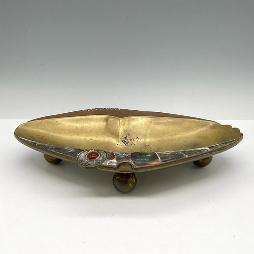 SCL Cooperative Copper and Brass Footed Fish Dish