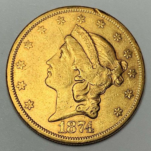 Last Minute! 1874-S Gold $20 Liberty Head