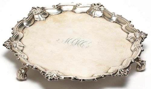George II English Sterling Silver Footed Salver