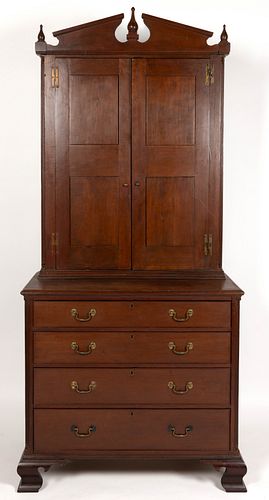 VIRGINIA CHERRY CHEST OF DRAWERS WITH SECRETARY TOP