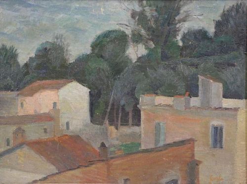 BARBEIRI, Carlo. Oil on Canvas. Italian Houses.