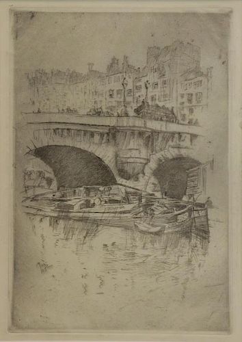 MARIN, John. Etching "Le Pont Neuf" 1905.