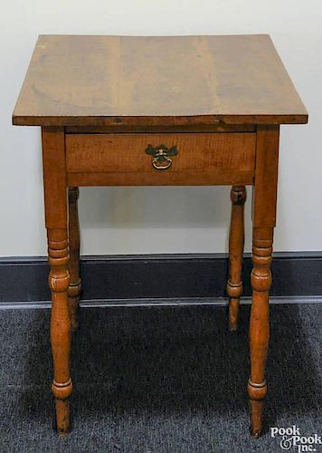 Sheraton maple one-drawer stand, ca. 1830, 29 3/4'' h., 21 1/2'' w.