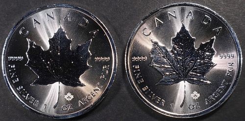 (2) 1 OZ .999 SILVER 2024 CANADIAN MAPLE ROUNDS