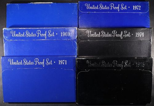 1968-1969, 71-72, 74-75 US PROOF SETS