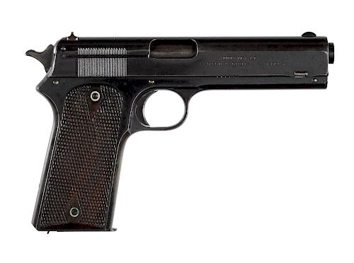 Colt model 1905 semi-automatic pistol, .45 rimless caliber with 7 round capacity, original walnut