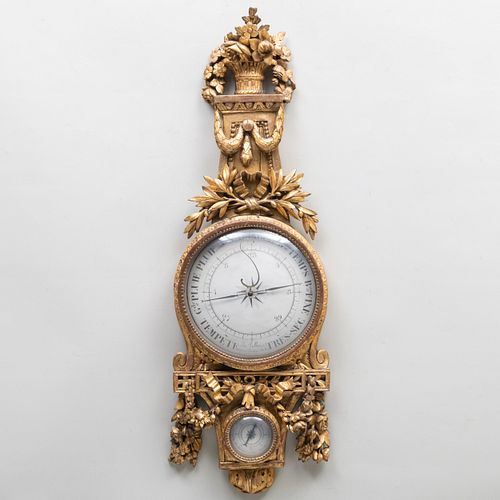 Fine Louis XVI Giltwood Barometer
