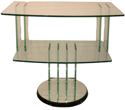 Mid Century Modern Italian Glass Shelves Table