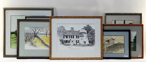 7 Carl Pease Architectural Watercolor Paintings