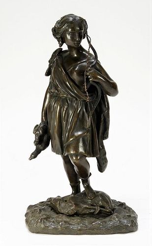 French Neoclassical Bronze Sculpture of Diana