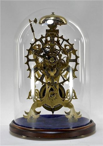 John Pace Victorian Brass Timepiece Skeleton Clock