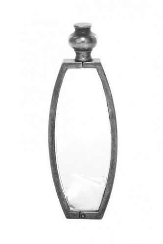 * A French Silver-Mounted Magnifying Glass, Hermes, Paris, 20th Century, ovoid form with frame and baluster handle, chip to glas