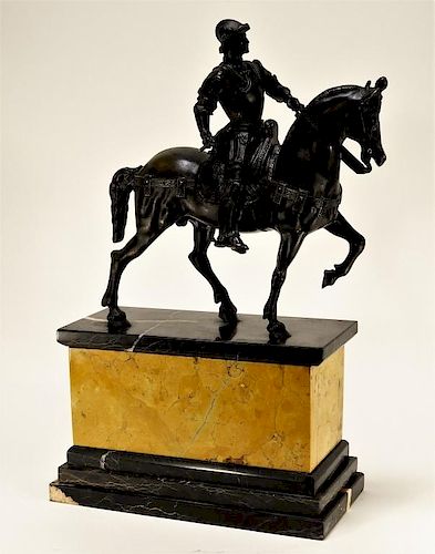 19C Bronze Equestrian Group of Bartolomeo Colleoni