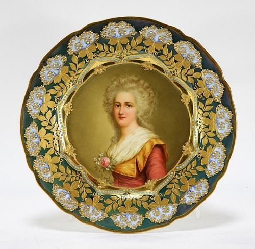 Royal Vienna Porcelain French Decorated Gilt Plate
