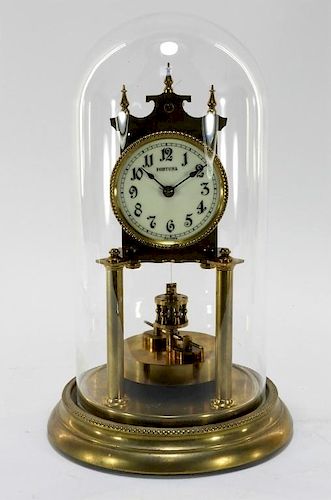 German Fortuna Verge Escapement Anniversary Clock