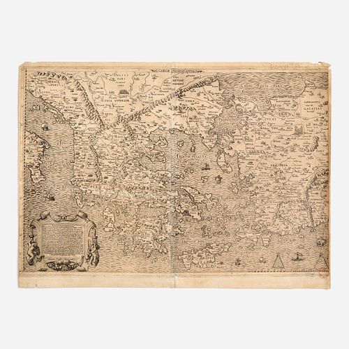Rare and Important Map of Greece, Salamanca (ca. 1558)