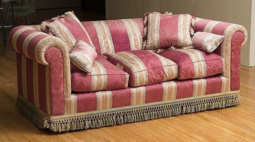 Striped Silk-Upholstered Sofa