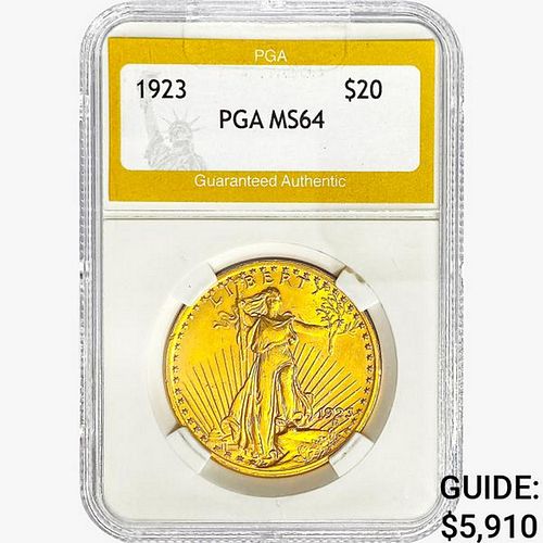 1923 $20 Gold Double Eagle PGA MS64 
