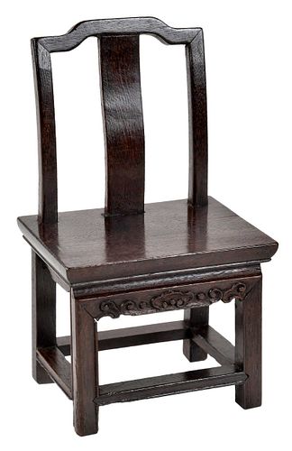 Chinese Carved Jichimu Miniature Chair