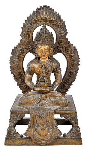 Gilt Bronze Seated Amitabha Buddha