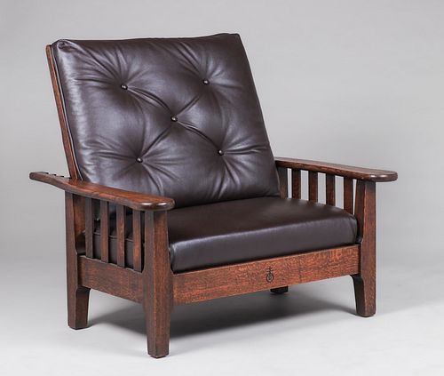 Rare Roycroft Double Morris Chair c1905