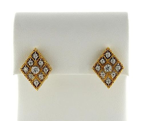 Buccellati 18k Gold Diamond Earrings
