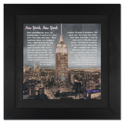 Ringo Daniel Funes - (Protege of Andy Warhol's Apprentice - Steve Kaufman), "New York, New York II" Framed One-of-a-Kind Mixed Media Painting on Canva