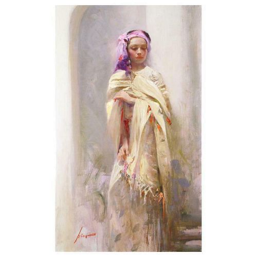 Pino (1939-2010), "Silk Shawl" Hand Embellished Limited Edition on Canvas (24" x 40"), Numbered and Hand Signed with Certificate of Authenticity.
