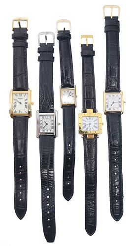 LADIES GOLD-TONE CASE TANK ELECTRICAL WATCHES