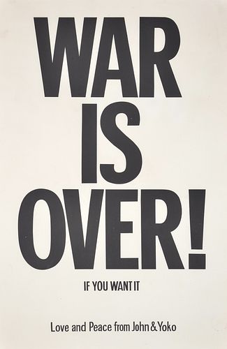 John Lennon & Yoko Ono WAR IS OVER Lithograph Poster