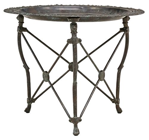 KREISS COLLECTION PATINATED BRONZE TRAY-TOP TABLE