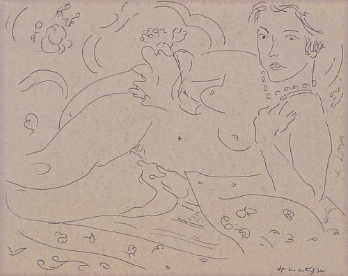 Henri Emile Benoit Matisse, Manner of/ Attributed: Femme nue allongee