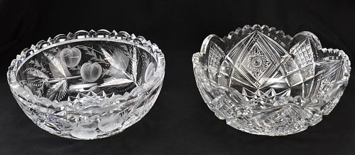 EARLY CUT GLASS SERVING BOWLS
