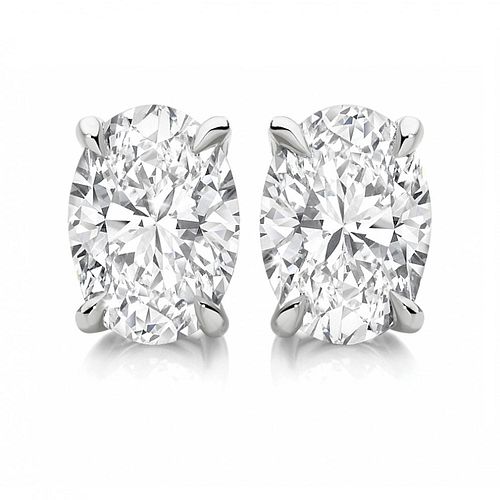 5.96 carat diamond pair, Oval cut Diamonds GIA Graded 