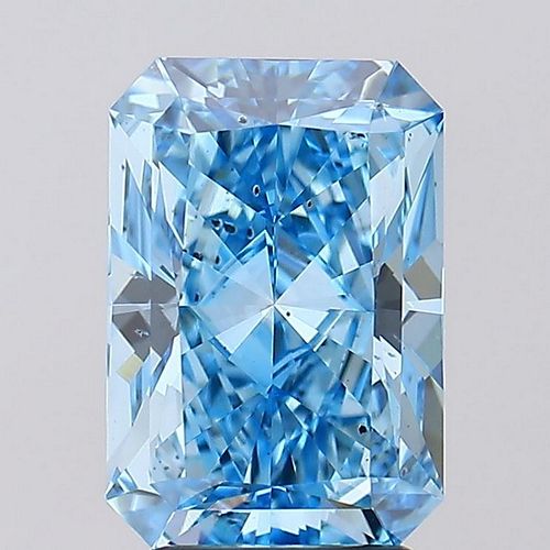 3.37 ct, Vivid Blue/VS2, Radiant cut IGI Graded Lab Grown Diamond