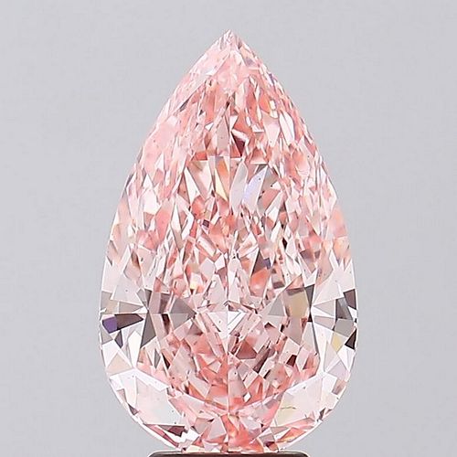 5.54 ct, Vivid Pink/VS2, Pear cut IGI Graded Lab Grown Diamond