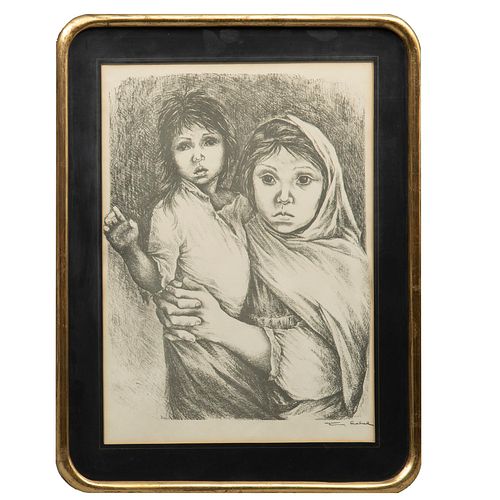 FANNY RABEL, Madre e hijo, Firmada Impresión, 41 x 31 cm
