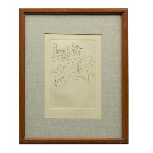PABLO PICASSO, La danza, 1933, Firmado Grabado MCMXXXIII, 28 x 19 cm