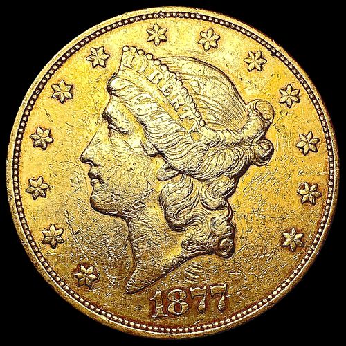 1877-S $20 Gold Double Eagle NEARLY UNCIRCULATED