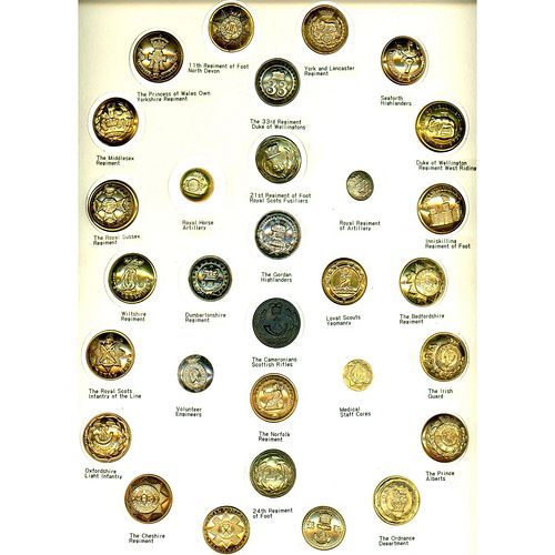 A card of division one uniform buttons